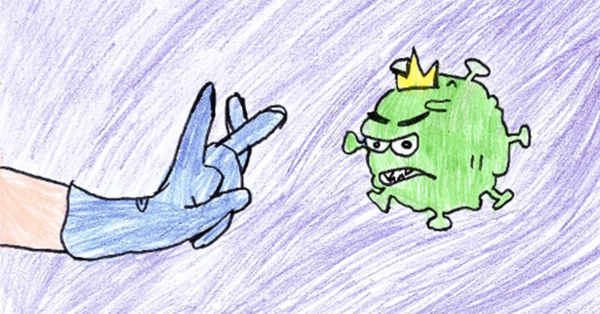 Child’s painting of a Coronavirus cell