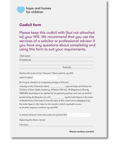Front of codicil leaflet
