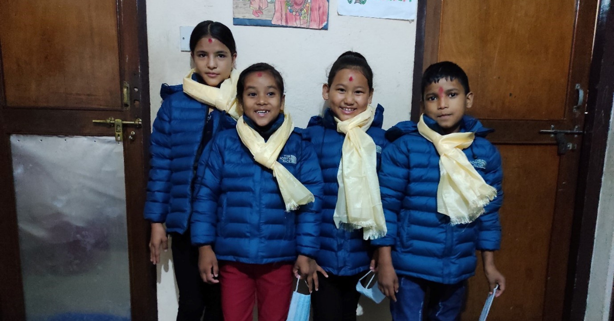 Prani, Sonika, Deepa and Tika, nervous and excited to begin the journey home to their families