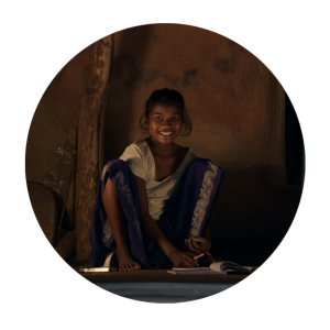 Sonia, one of the children we helped, reading a book
